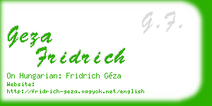 geza fridrich business card