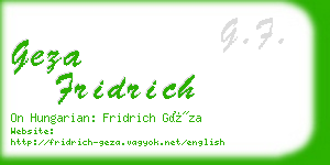 geza fridrich business card